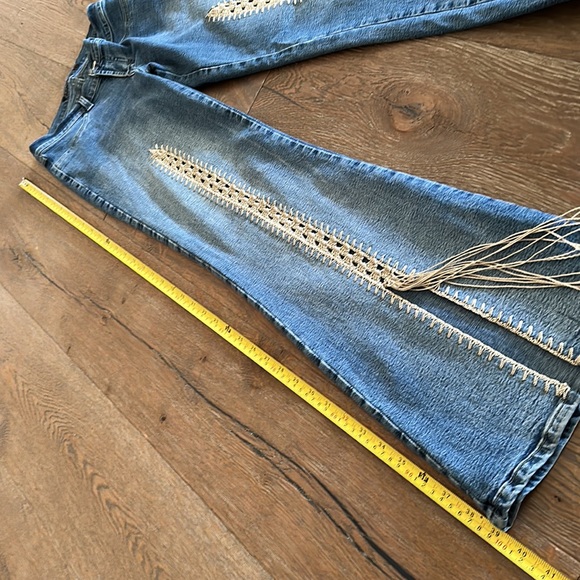 Vintage Y2K crochet corset flare jeans low waisted Paris Hilton 90s EUC Denim - Picture 11 of 16
